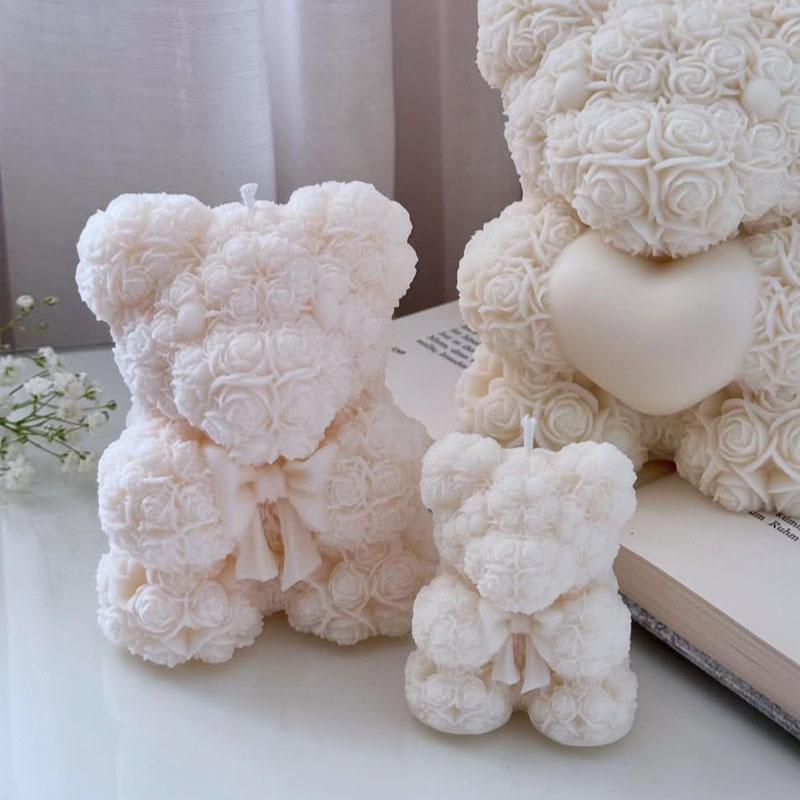 Rose Bow Bear Candle Silicone  - đánh giá và giá Soap Making Gifts